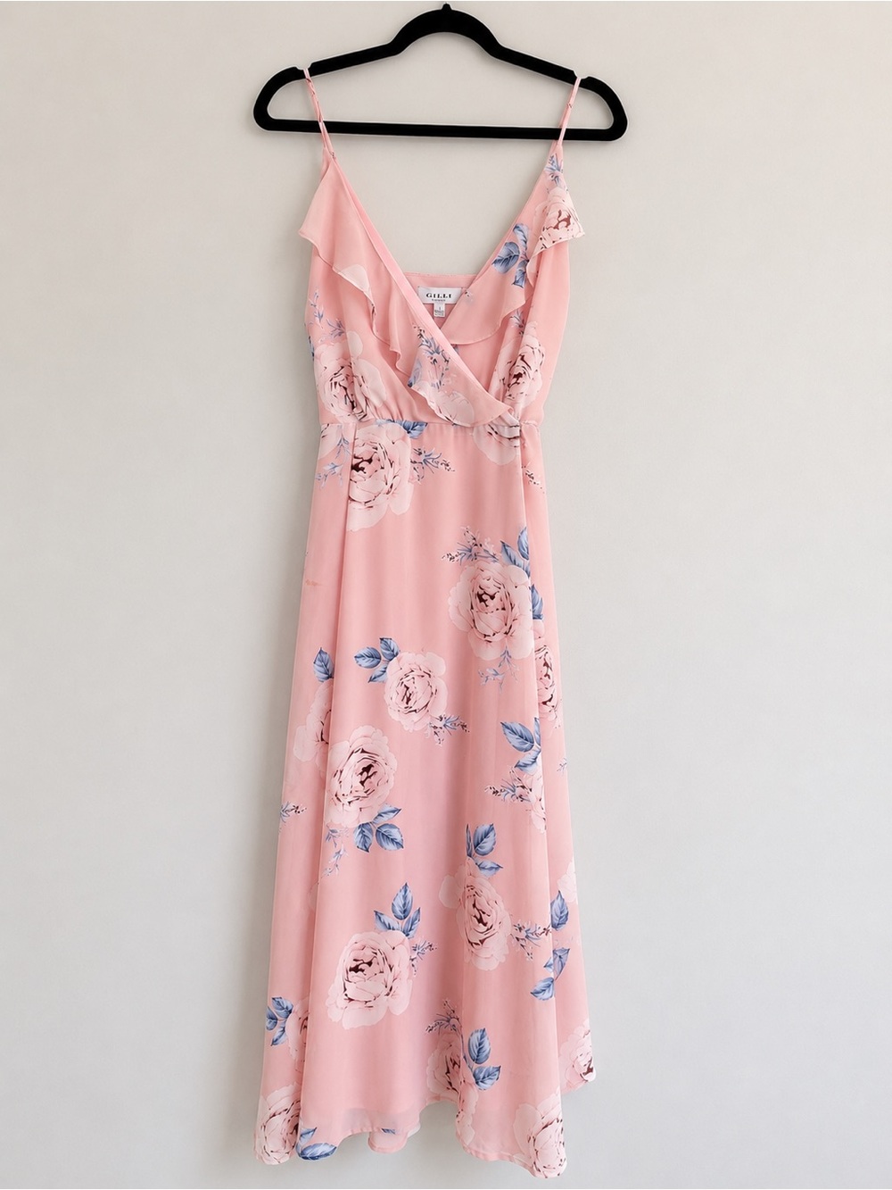 Gilli Blush Pink Floral Ruffle Maxi Dress NWT | Size Large | Bought from Vici